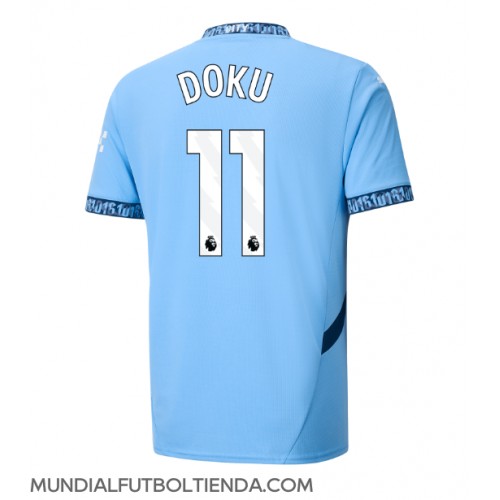 Camiseta Manchester City Jeremy Doku #11 Primera Equipación Replica 2024-25 mangas cortas